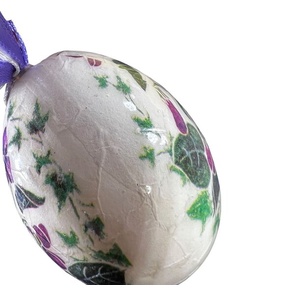 VTG Spring Easter Egg Paper Mache Floral Ornaments Made in Taiwan Lot of 12 NIB - Picture 5 of 10